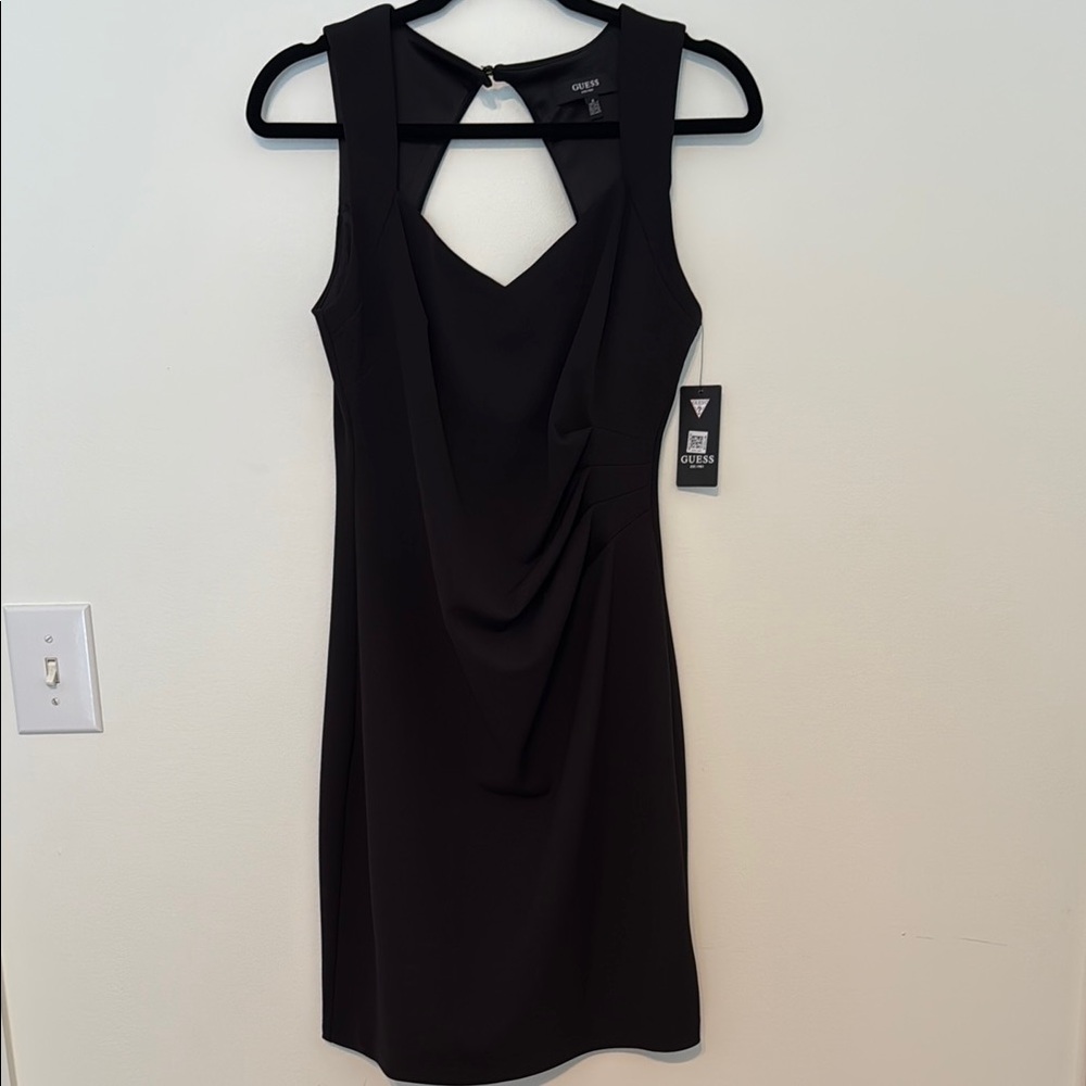 Sexy Guess Black Sleeveless Cutout Sheath Dress Size 8 NWT